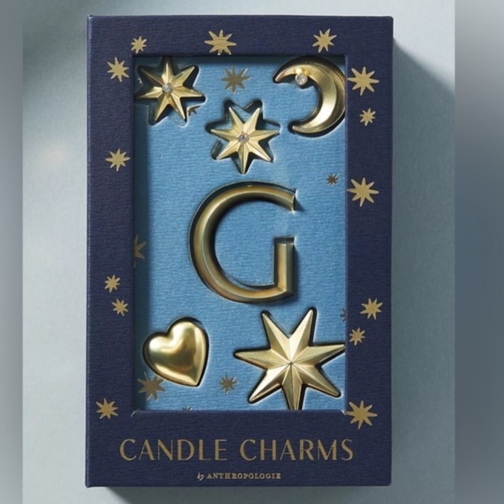 Anthropologie Gold Monogram G Candle Charms